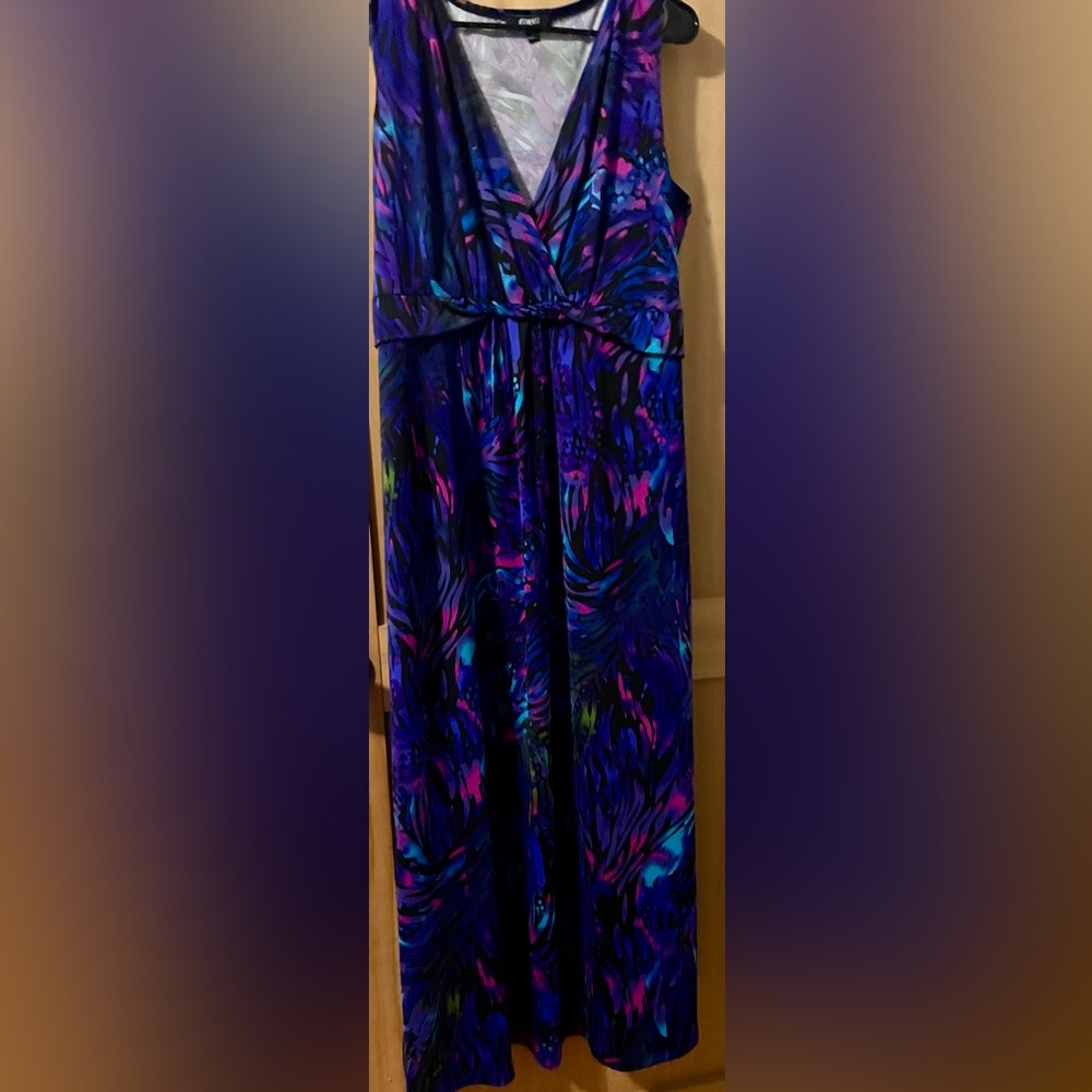 Elementz Vibrant Blue and Purple Maxi Dress